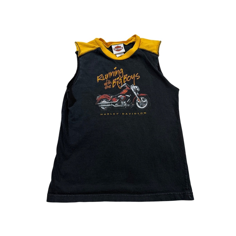 Harley‎ Davidson Y2K Baby Tee Running Big Boys Cropped Bikercore 2000s Moto S/M